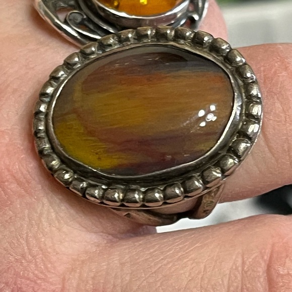 Vintage Sterling Brown Naturistic Ring - Picture 9 of 15